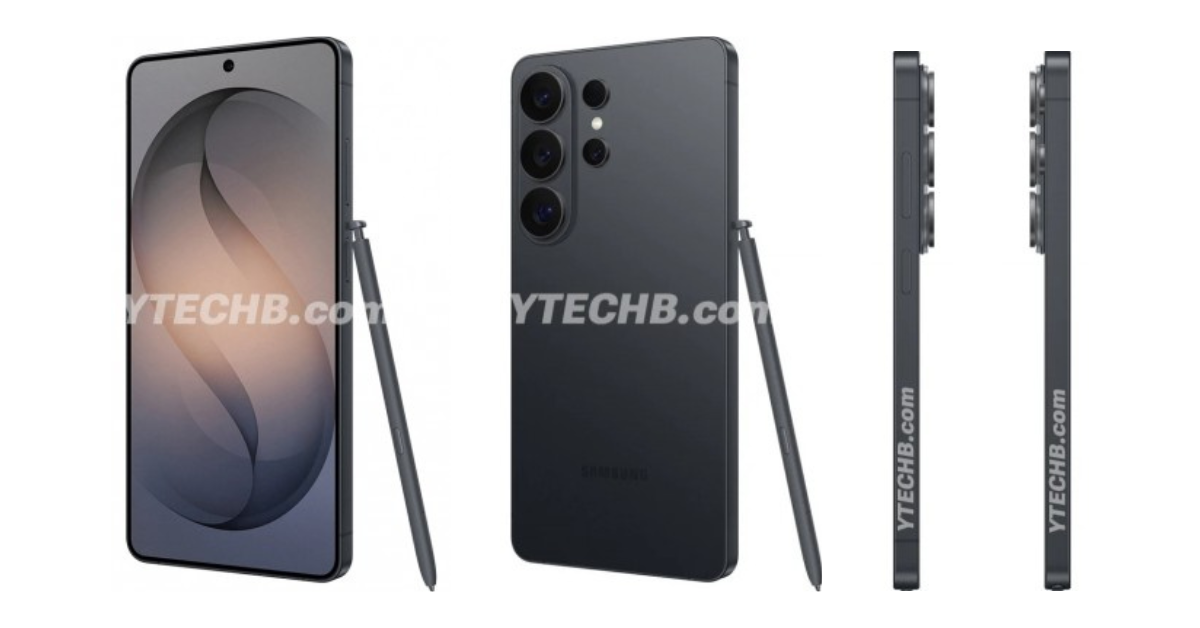 Rendus non officiels du Galaxy S26 Ultra montrant le module caméra arrière et le S Pen