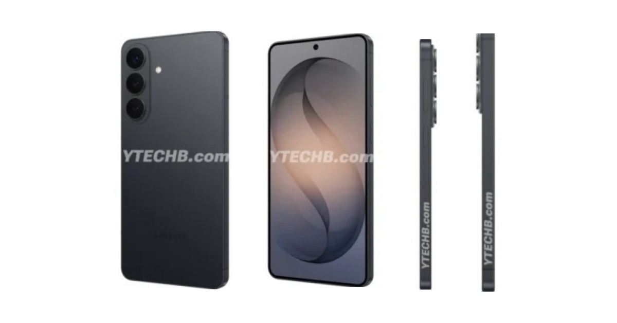Rendus non officiels du Galaxy S26+ montrant le design avant et arrière